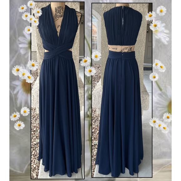 Lulus Navy Blue Cutout Vivid Imagination Maxi Dress Size XL - Picture 6 of 10